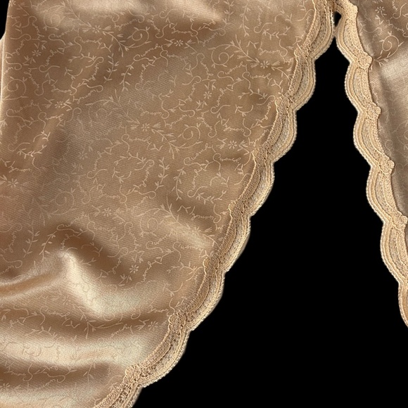 Vintage Givenchy Underdressings Skirt Slip Signature Print Lace Slit Flawless - Picture 9 of 14